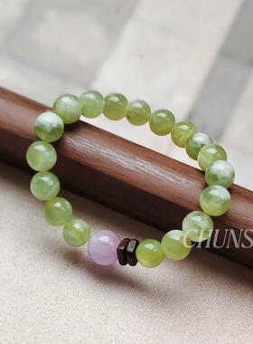 春莳「 春莳里」原创小众天然岫玉沉香紫锂辉石手串手链送女朋友