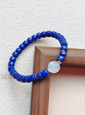 春莳「巴比伦月」原创小众文玩天然青金石月光石手链手串女