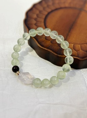 CHUNSHI「 春莳」小众天然高净度葡萄石紫檀木粉水晶手链水晶手串