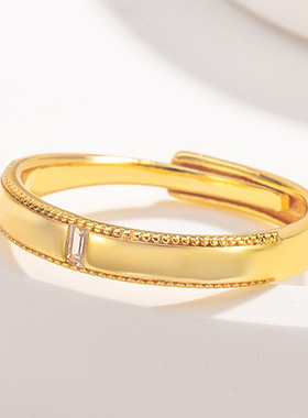 简约时尚气质韩版情侣戒指对戒 小众设计网红情人节戒指饰品批发