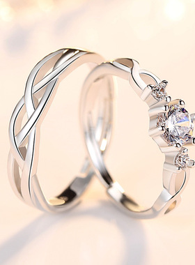 十里桃花结盟情侣戒指 韩版时尚流行手饰品对戒 女开口指环跨境批