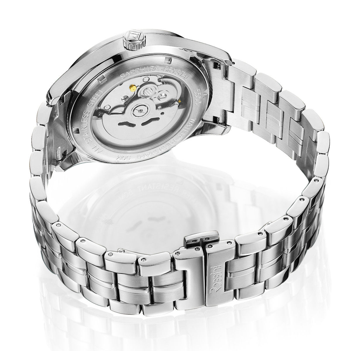 罗西尼手表男自动机械表商务简约男士腕表情侣表5553/5554