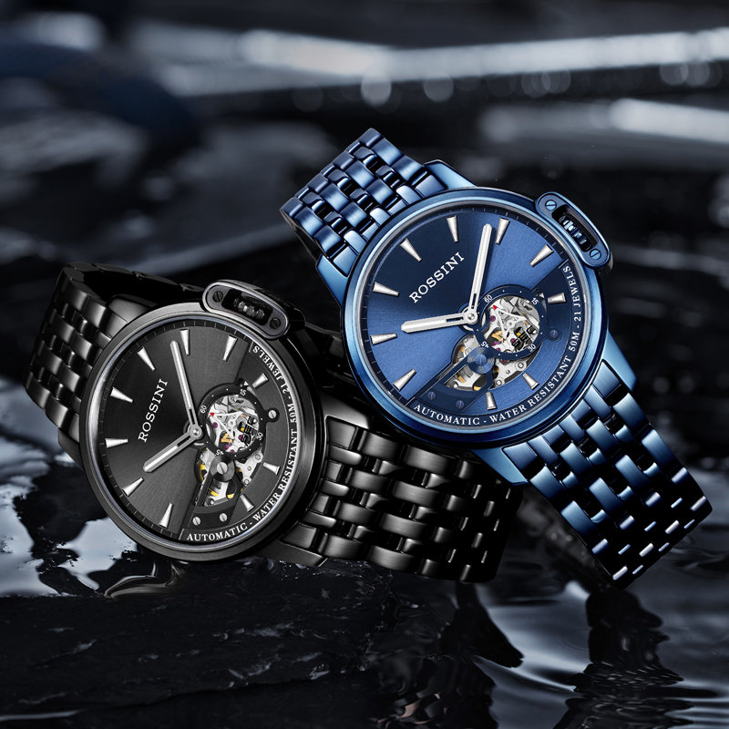 【专柜同款】罗西尼手表男正品夜光防水镂空男表机械男士腕表6793 - 图0