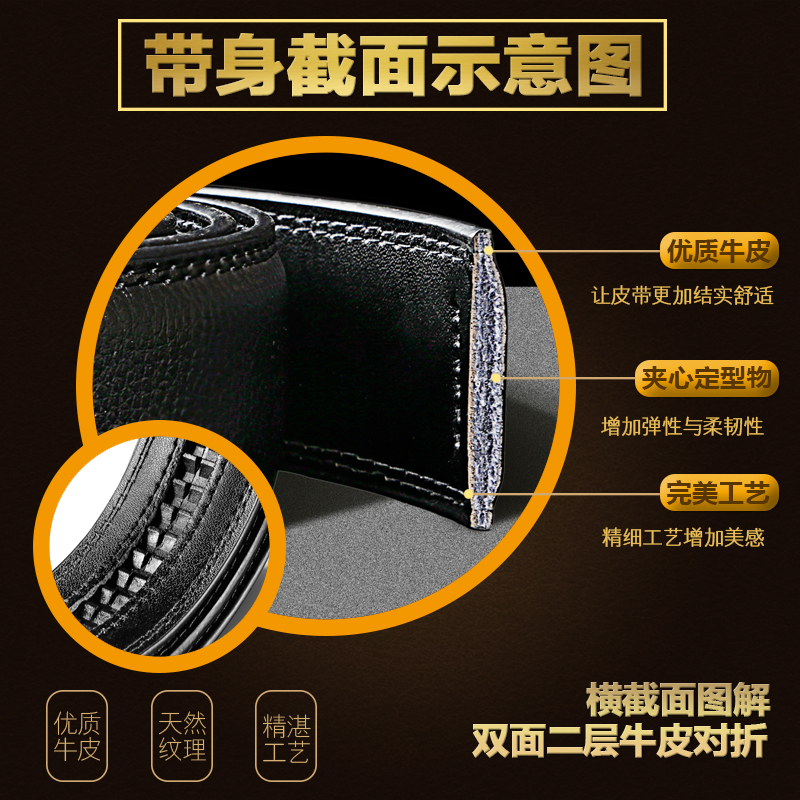 皮带男士真皮腰带2025新款正品高档牛皮商务百搭年轻人裤带礼盒