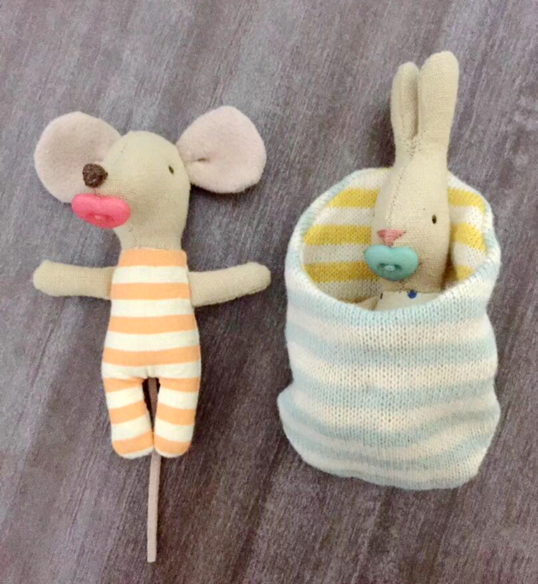 北欧丹麦可爱风 鼠兔宝宝棉麻玩偶娃娃布艺安抚公仔女生儿童礼物