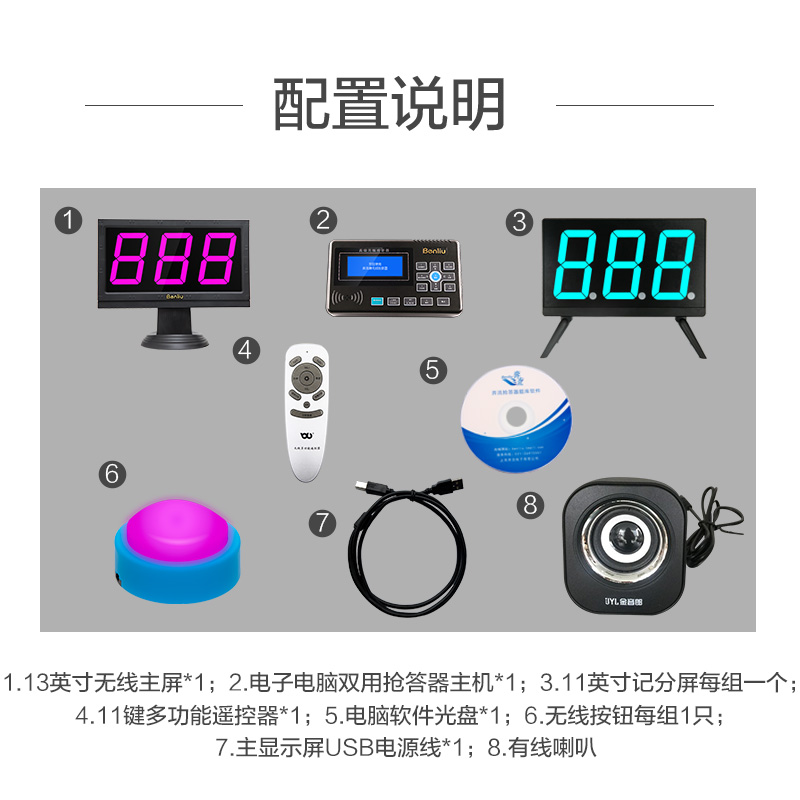 奔流(benliu)E400型无线电子记分抢答器知识竞赛4组6组8组10组12组14组 - 图1