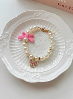 蝴蝶结猫咪珍珠项圈02