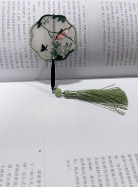 手工双面绣娃娃扇BJD 扇面直径5.8厘米左右