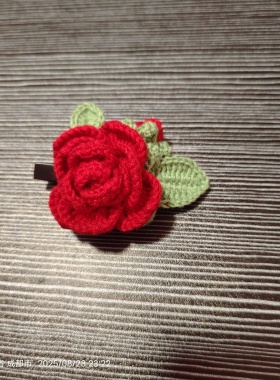手工钩织山茶花发夹成品花朵发饰手作