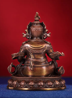 尼泊尔工艺紫铜黄财神佛