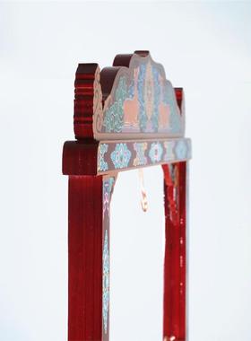 藏式法鼓架立鼓实木红色