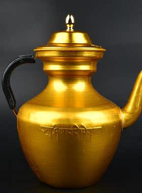 酥油茶铝茶壶加厚民族特色藏式敬水壶供水壶酥油茶壶油壶铝金色