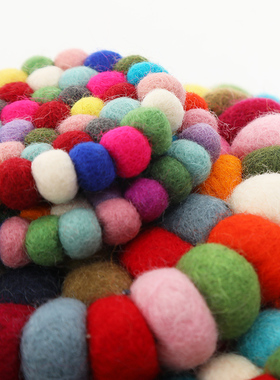 颂钵垫尼泊尔手工创意彩色球球羊毛毡垫子隔热杯垫佛音钵垫法器垫