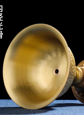 西藏黄铜酥油灯灯座八吉