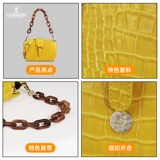 Модная летняя универсальная кожаная сумка на одно плечо, крокодиловый принт, из натуральной кожи