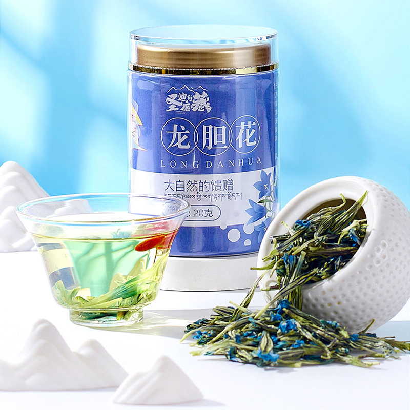 圣迪康藏 西藏龙胆草西藏特产花草茶玉美人龙胆花茶20克/罐 - 图2