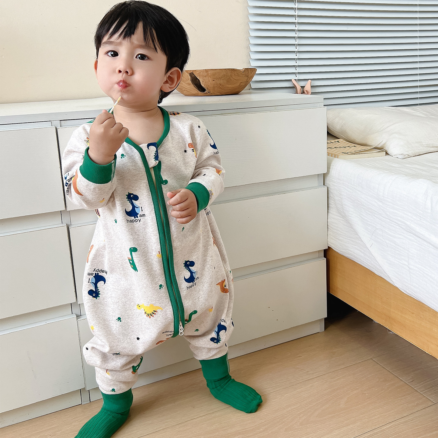 宝宝连体睡衣女春秋磨毛男童无骨睡袋婴儿长袖防踢儿童a类家居服,淘宝优惠券,粉丝福利购,淘宝优惠卷