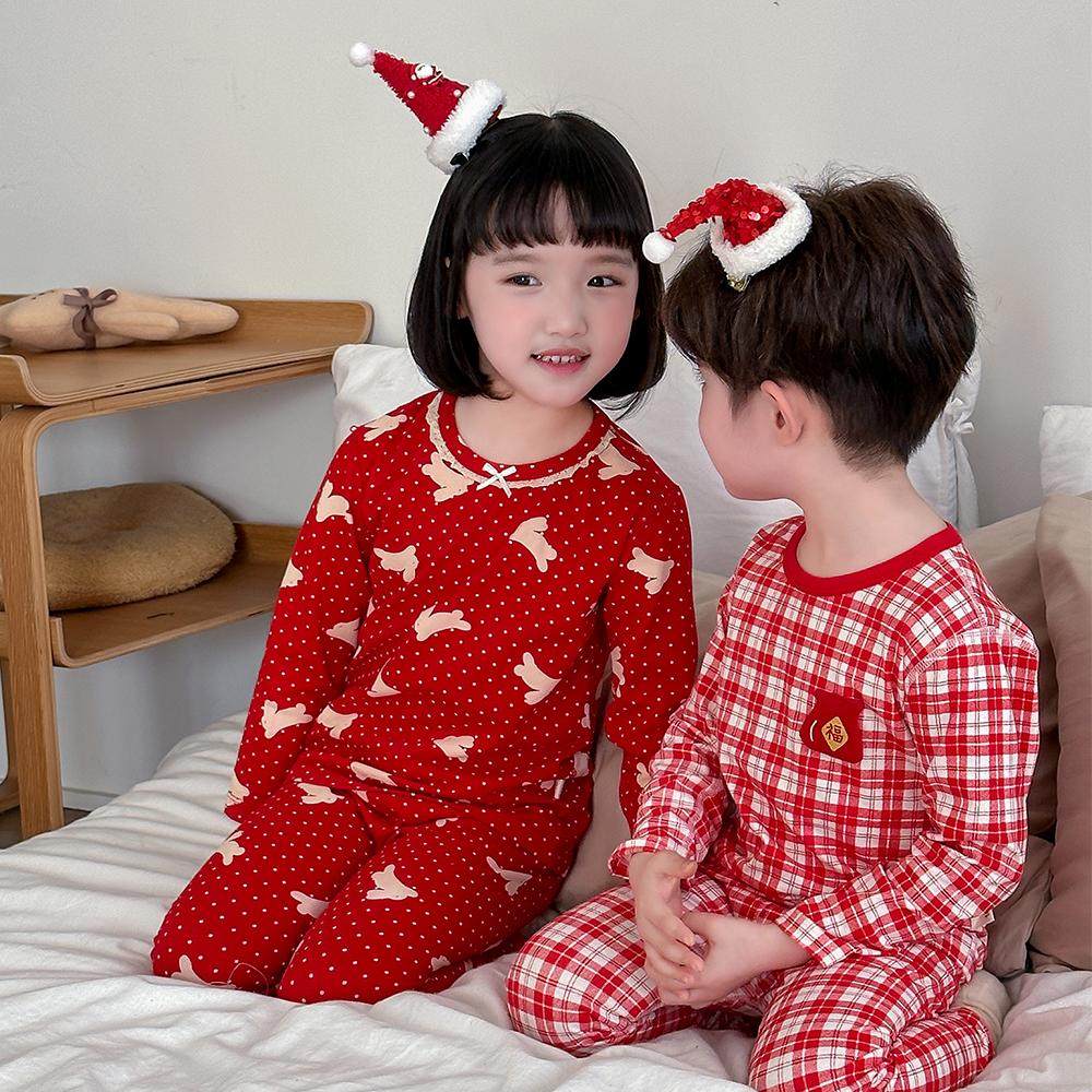 宝宝秋衣秋裤套装纯棉本命年红色儿童睡衣家居服男童女孩保暖内衣,淘宝优惠券,粉丝福利购,淘宝优惠卷