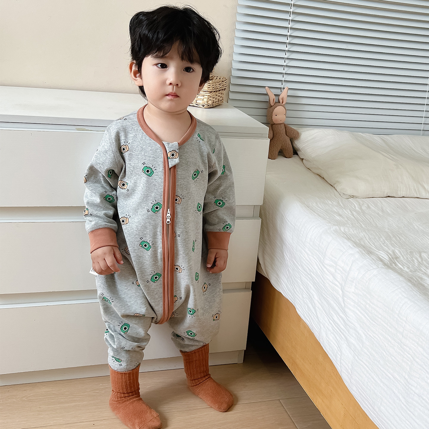 宝宝连体睡衣女春秋磨毛男童无骨睡袋婴儿长袖防踢儿童a类家居服,淘宝优惠券,粉丝福利购,淘宝优惠卷