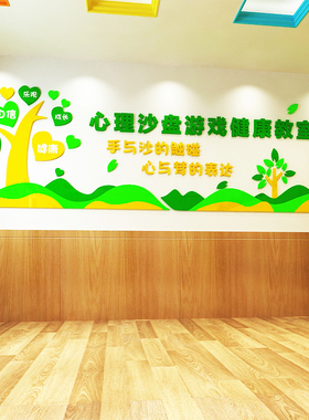 心理咨询室沙盘室布置心灵驿站社区学校学生心理辅导文化背景墙贴