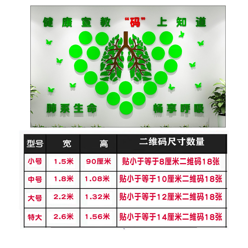 医院二维码宣教树科室过道大厅护士前台创意装饰健康呼吸科扫一扫