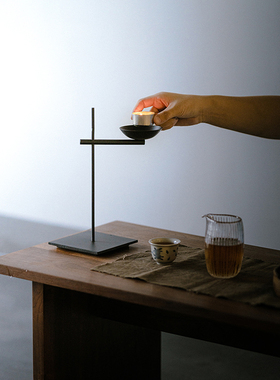 怀旧铁艺烛台 油灯台 复古摆件 铁艺蜡烛台架 民宿茶室装饰 禅意