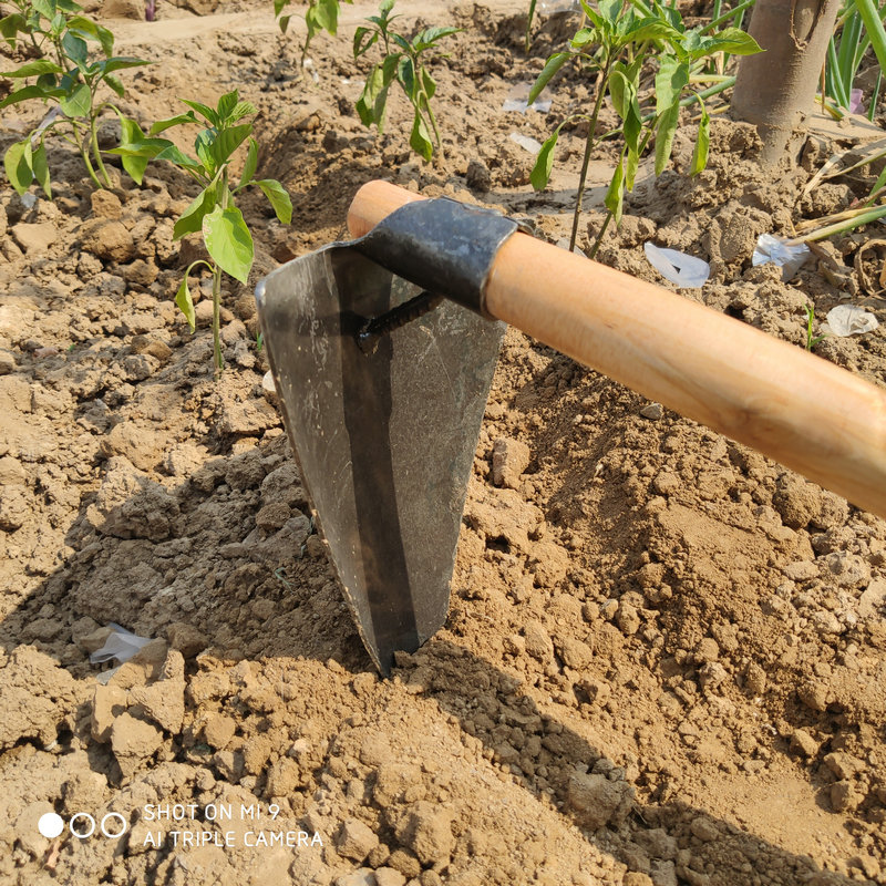 三角锄农用工具河南犁头松土种菜开荒锄头柄家用开沟神器农具大全 - 图0