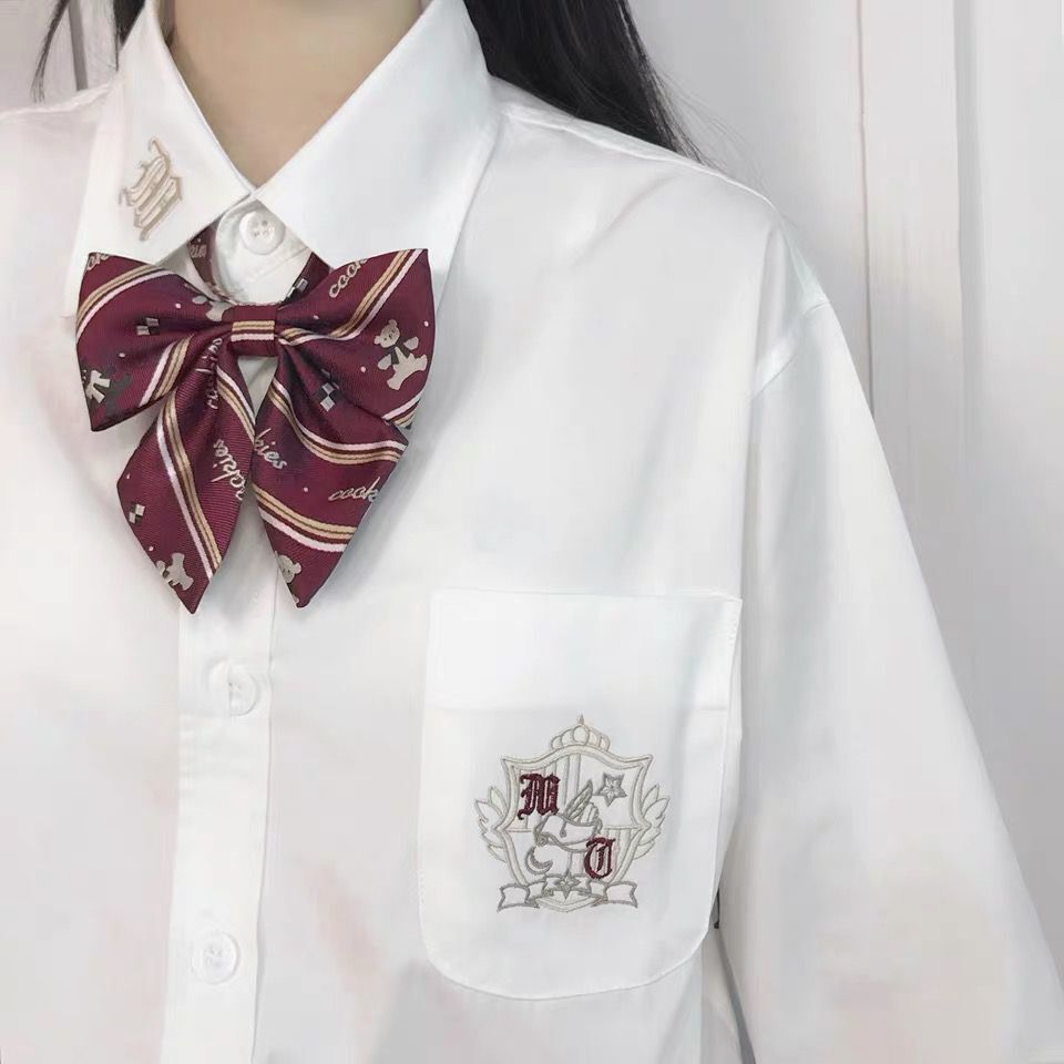 魔法学院【极夜之歌衬衫】日系JK制服黑色JKDK学生女长袖衬衫-图0