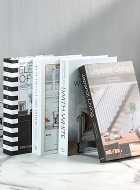 假书仿真书装饰品现代简约英文会所样板书房装饰摆件书模型盒子