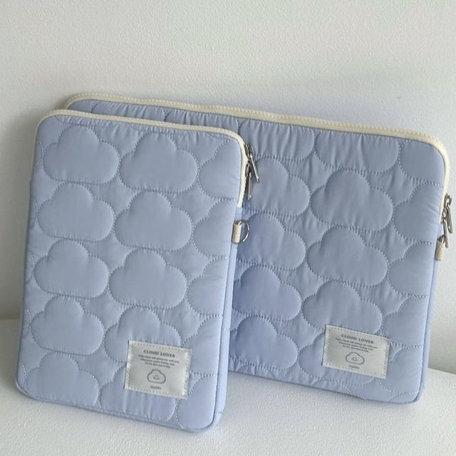 Korean Yunduo iPad inner liner bag, cotton diamond soft ins 13-inch shock-proof tablet laptop bag cross-border Korean cute embroidered iPad flat 11/15-inch storage bag