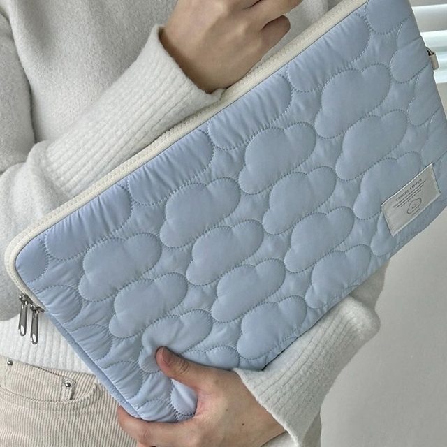 Korean Yunduo iPad inner liner bag, cotton diamond soft ins 13-inch shock-proof tablet laptop bag cross-border Korean cute embroidered iPad flat 11/15-inch storage bag