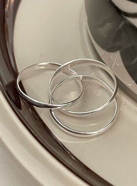 三圈款高级感环环相扣三环戒指