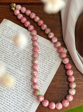 风链女毛衣链粉色个性设计串珠