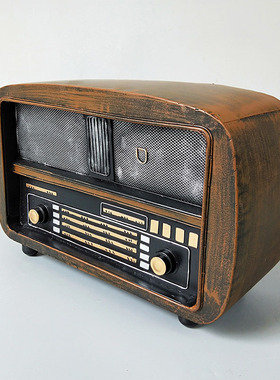 复古做旧收音机奶茶店桌面装饰