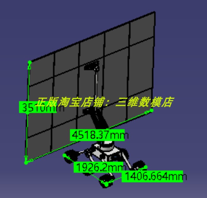 可折叠充电太阳能电池板探月火星电动小车汽车3D三维模型几何数模-图0