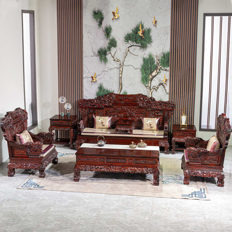 国标红木沙发印尼黑酸枝木沙发大款阔叶黄檀古典中式客厅实木沙发