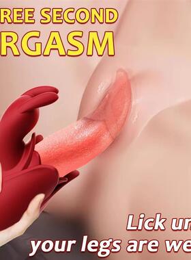 Sucking Rose Vibrator with Tongue Licking for Women Clitoral