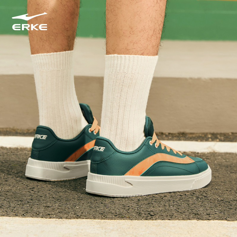 鸿星尔克飞鸿板鞋男鞋运动鞋冬季新款厚底黑白熊猫休闲潮鞋子男士 - 图0