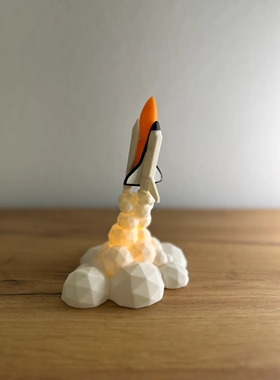 航天飞机小夜灯火箭灯月球火箭发射灯意3D打印飞船