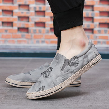 Baoda slip-on men's canvas shoes umbrella cloth men's cloth shoes sneakers men's popular men's spring and summer shoes breathable casual shoes