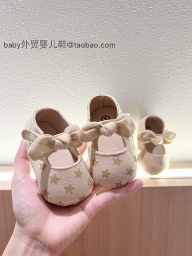 春夏婴幼儿步前鞋0-1岁3-678-9个月百天周岁宝宝公主鞋软底学步鞋 - 图0