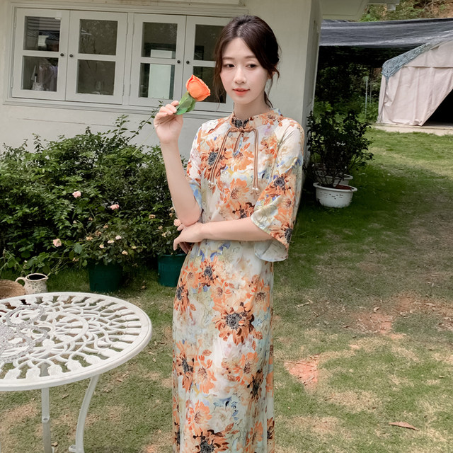 ແອວພິມອອກຂະຫນາດໃຫຍ່ summer ວ່າງຝ້າຍໄຫມຈີນແບບໃຫມ່