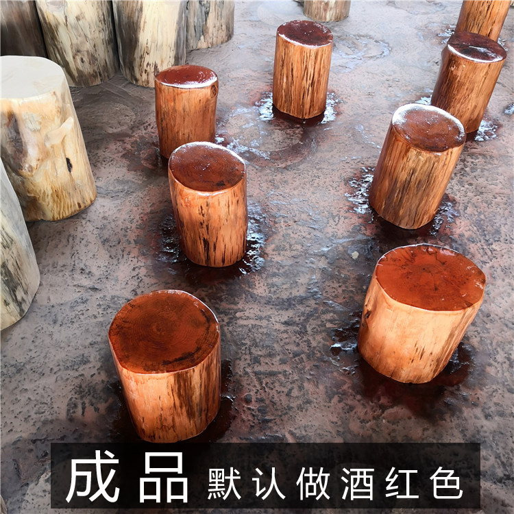 木凳子原木树桩木墩子实木树墩根雕凳子大板茶几配套凳木墩底座_虎窝淘