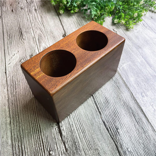 胡桃木笔筒实木创意书桌摆件木质收纳盒中式书房办公桌学生文具 - 图0