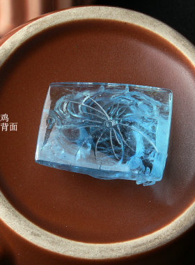 精品雕刻吊坠蓝水晶海蓝宝生肖