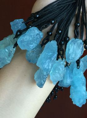 随形不定型原矿男士女生海蓝宝石