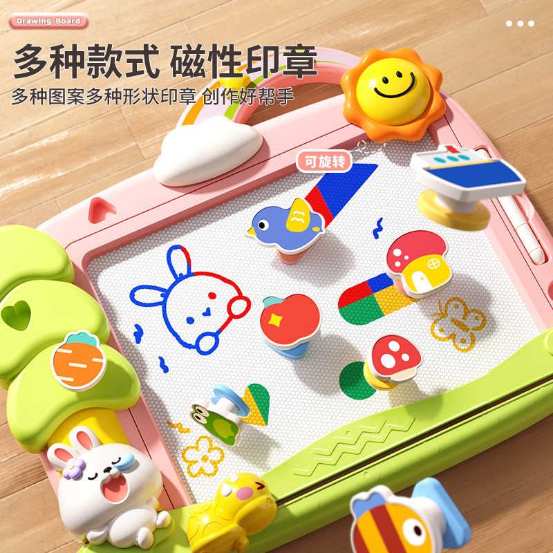 儿童画画板小孩家用婴幼儿磁性宝宝涂鸦磁力绘画写字板可消除可擦 - 图1