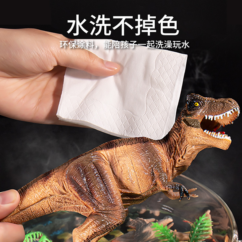 恐龙玩具儿童小男孩三角龙软胶套装大霸王龙世界仿真动物模型手办 - 图2