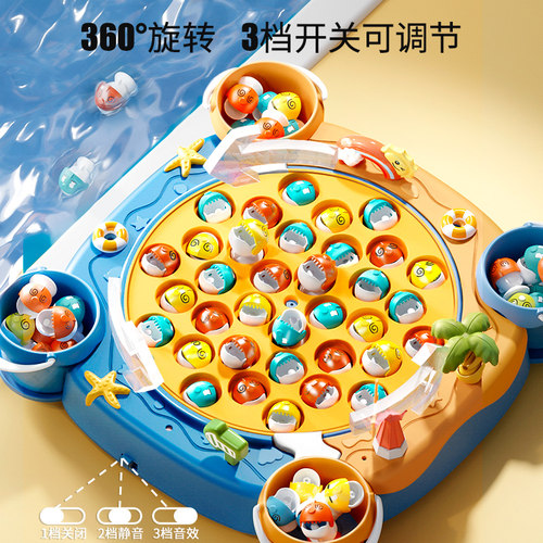 宝宝电动磁性钓鱼玩具儿童1一2岁3益智小孩两周半三男孩6女孩幼儿 - 图1
