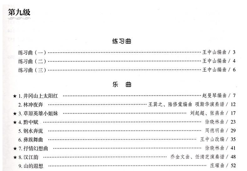 【满2件减2元】全国古筝演奏考级作品集第三套9-10级 古筝考级教材 王中山编 古筝基础教程古筝书音协考级曲目教程河南文艺出版 - 图2